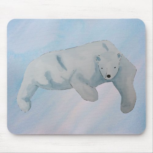 Watercolor Marine Mammal Polar Bear Mouse Pad