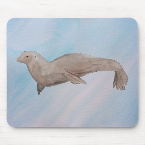 Watercolor Marine Mammal Sea Lion Mouse Pad