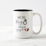 Watercolor Marsala Future Bride Engagement Gift  Two-Tone Coffee Mug<br><div class="desc">This "does this ring make me look engaged" mug makes a perfect bride-to-be gift for a future Mrs. The mug features a beautiful watercolor marsala Floral Bouquet arrangement on both sides with beautiful calligraphy and text with a "ring" artwork. You can personalize/customize the last name to any surname name the...</div>