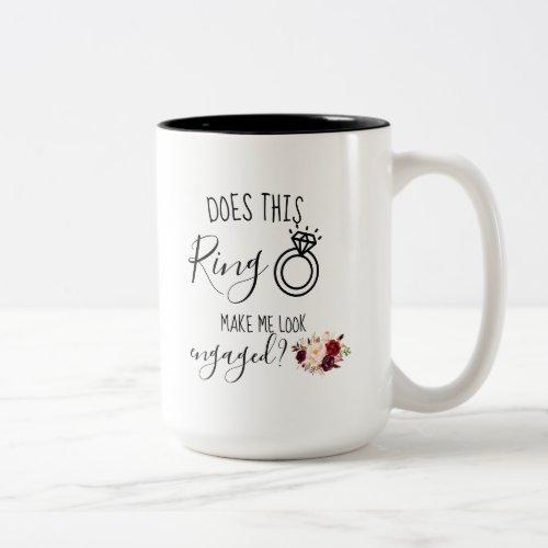 Watercolor Marsala Future Bride Engagement Gift  Two_Tone Coffee Mug