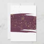 Watercolor Marsala & Gold Sparkle Lingerie Shower Invitation (Back)