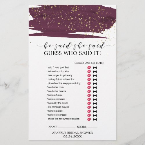 Watercolor Marsala  Gold Wedding Word Search Game