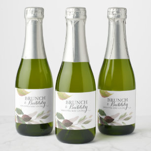 Watercolor Marsala Wedding Sparkling Wine Label