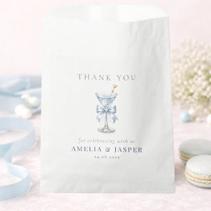 Watercolor Martini Boy Baby Shower Party Favor Bag