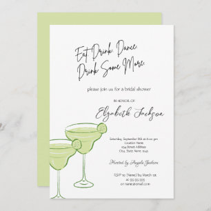 Watercolor Martini Bridal Shower Invitation