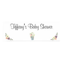 Watercolor Mason Jar Floral Baby Shower Banner