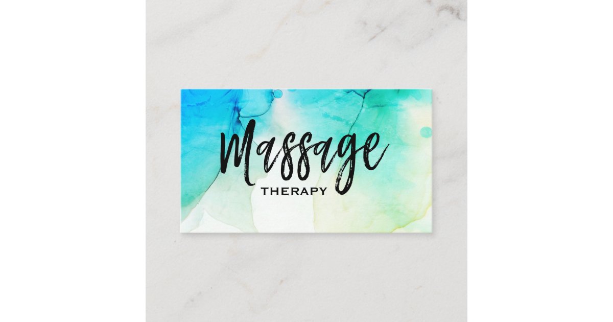Watercolor Massage Therapy Massage Therapist Business Card Zazzle 6969