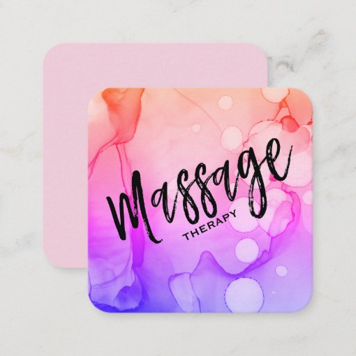 Watercolor Massage Therapy Massage Therapist Square Business Card Zazzle 4916