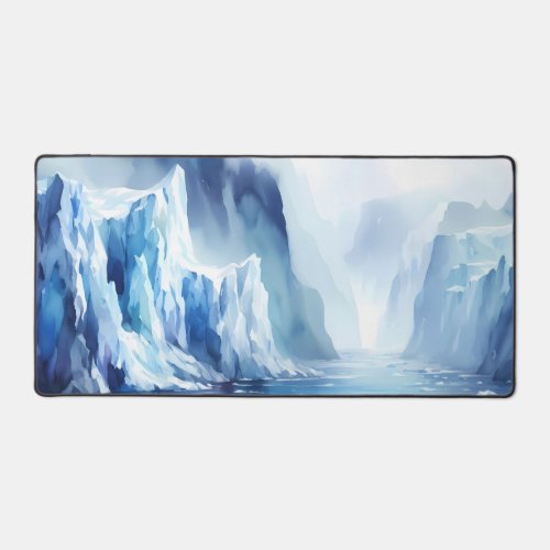 Watercolor Massive glaciers Desk Mat