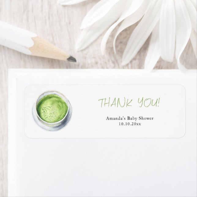 Watercolor Matcha Latte Baby Shower  Label (Insitu)