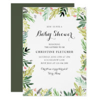 Watercolor Meadow Baby Shower Card