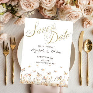 Watercolor Meadow Butterflies Save The Date