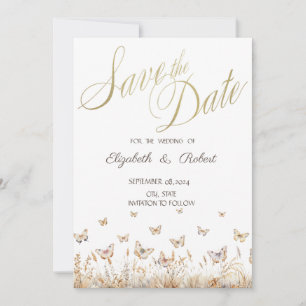 Watercolor Meadow Butterflies Save The Date