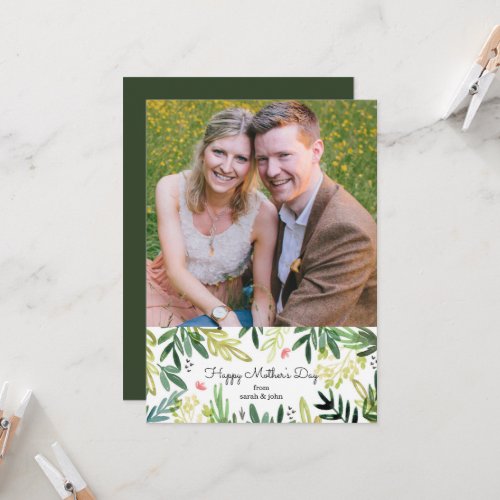 Watercolor Meadow Mothers Day Photo Card