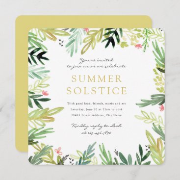 Watercolor Meadow Summer Solstice Invite