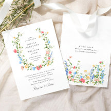 Watercolor Meadow Wildflower Bohemian Wedding