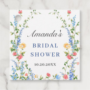 Watercolor Meadow Wildflower Boho Bridal Shower Favor Tags