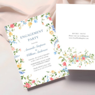 Watercolor Meadow Wildflower Boho ENGAGEMENT PARTY Invitation