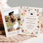 Watercolor Meadow Wildflower Boho Graduation Party Invitation<br><div class="desc">For further customization,  please click the "Personalize this template",  then "Edit using Design Tool". Stylish editable easy to use wedding templates,  more items available in the store (invitations,  rsvp,  thank you cards,  stationery & decor). If you need help or matching items,  please contact me.</div>