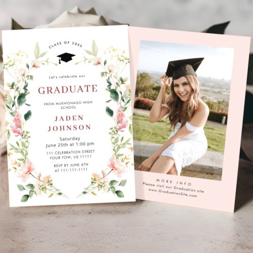 Watercolor Meadow Wildflower Boho Graduation Party