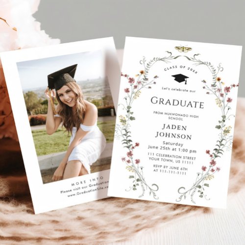 Watercolor Meadow Wildflower Boho Graduation Party