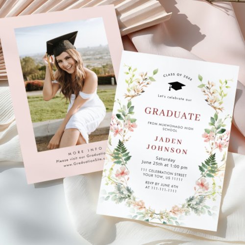 Watercolor Meadow Wildflower Boho Graduation Party