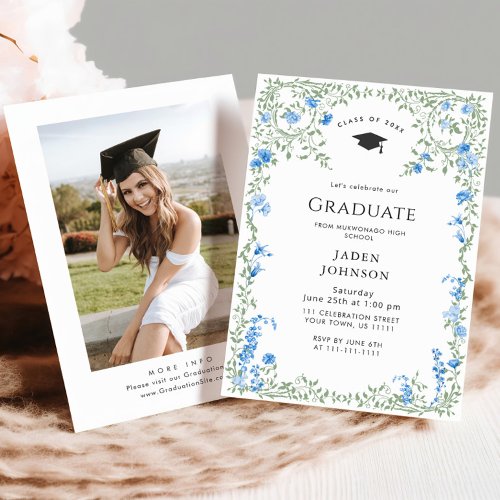 Watercolor Meadow Wildflower Boho Graduation Party