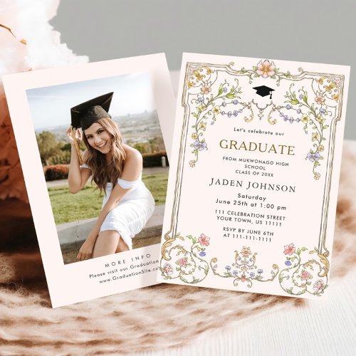 Watercolor Meadow Wildflower Boho Graduation Party