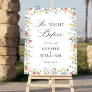 Watercolor Meadow Wildflower Boho Rehearsal Dinner Foam Board