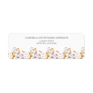 Watercolor Meadow Wildflower Classic Wedding Label