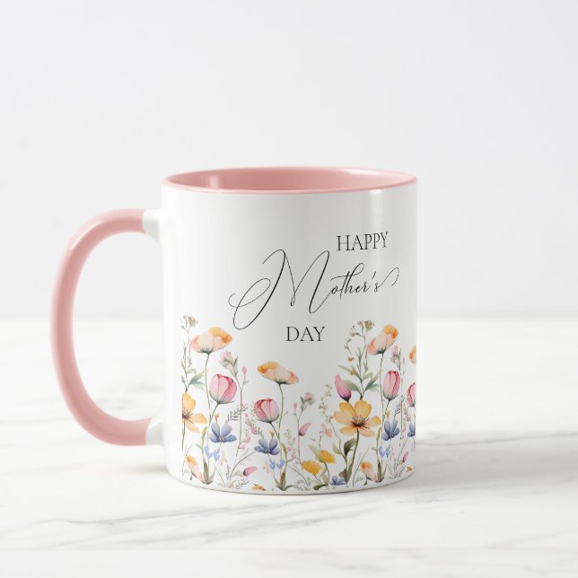 Watercolor Meadow Wildflower Mother's Day Mug (Left)