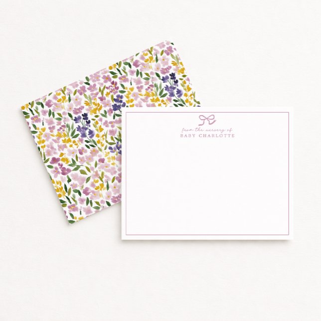 Watercolor Meadow Wildflower Nursery Note Card (Creator Uploaded)