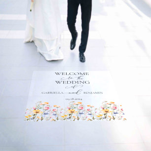 Watercolor Meadow Wildflower Welcome Wedding Floor Decals