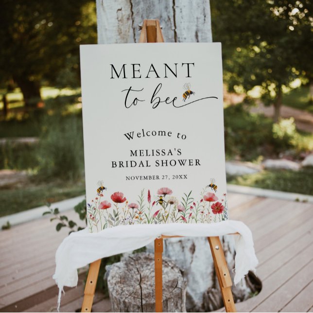 Watercolor Meant To Bee Bridal Shower Welcome Sign (Creator Uploaded)