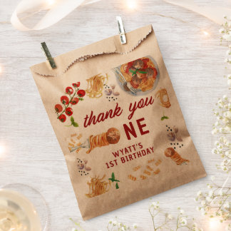 Watercolor Meatball Italian 1st Birthday Favor Bag