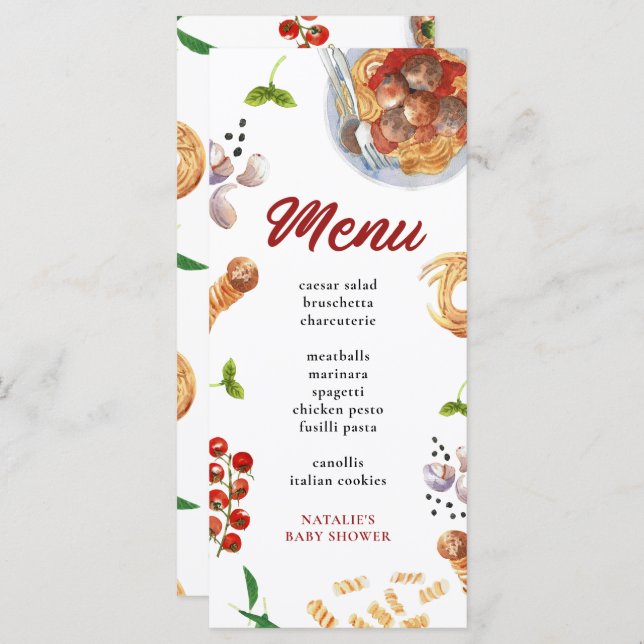 Watercolor Meatball Italian Menu (Front/Back)