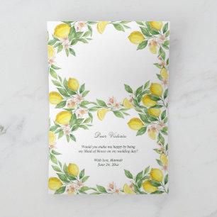 Watercolor Mediterrane will you be MAID OF HONOR? Thank You Card