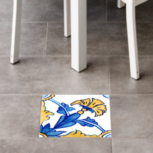 Watercolor Mediterranean Blue & Yellow Floor Decals
