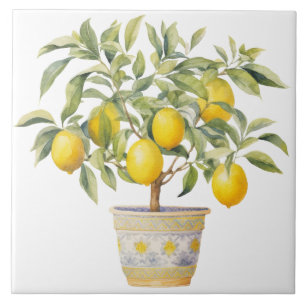 Watercolor Mediterranean Ceramic Tile