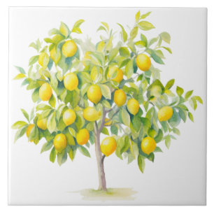 Watercolor Mediterranean Ceramic Tile