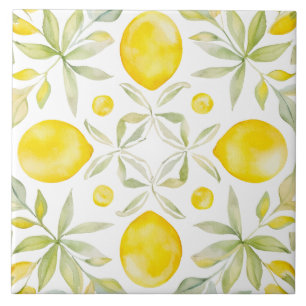 Watercolor Mediterranean Ceramic Tile