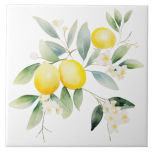 Watercolor Mediterranean Ceramic Tile
