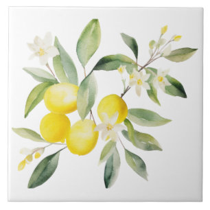 Watercolor Mediterranean  Ceramic Tile