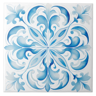 Watercolor Mediterranean Ceramic Tile