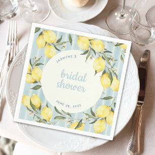 Watercolor Mediterranean Citrus Bridal Shower Napkins