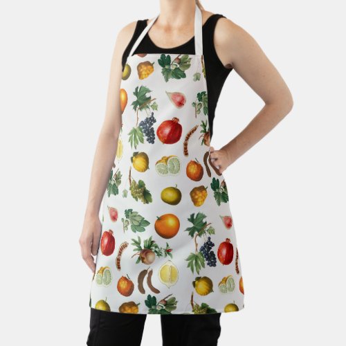 Watercolor Mediterranean Fruit Pattern  Apron