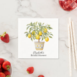 Watercolor Mediterranean Lemon  Napkins