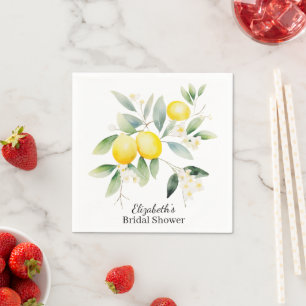Watercolor Mediterranean Lemon  Napkins