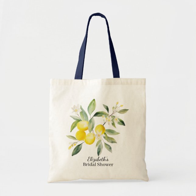 Watercolor Mediterranean Lemon  Tote Bag (Front)