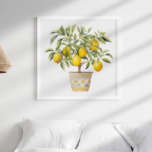 Watercolor Mediterranean Lemon Tree Wall Art